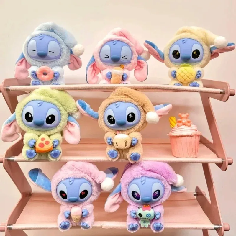 

MINISO Stitch Eat Something Before Sleep Series Vinyl Plush Toy Surprise Doll Blind Box Kawaii Bags Pendant Room Ornament Gifts