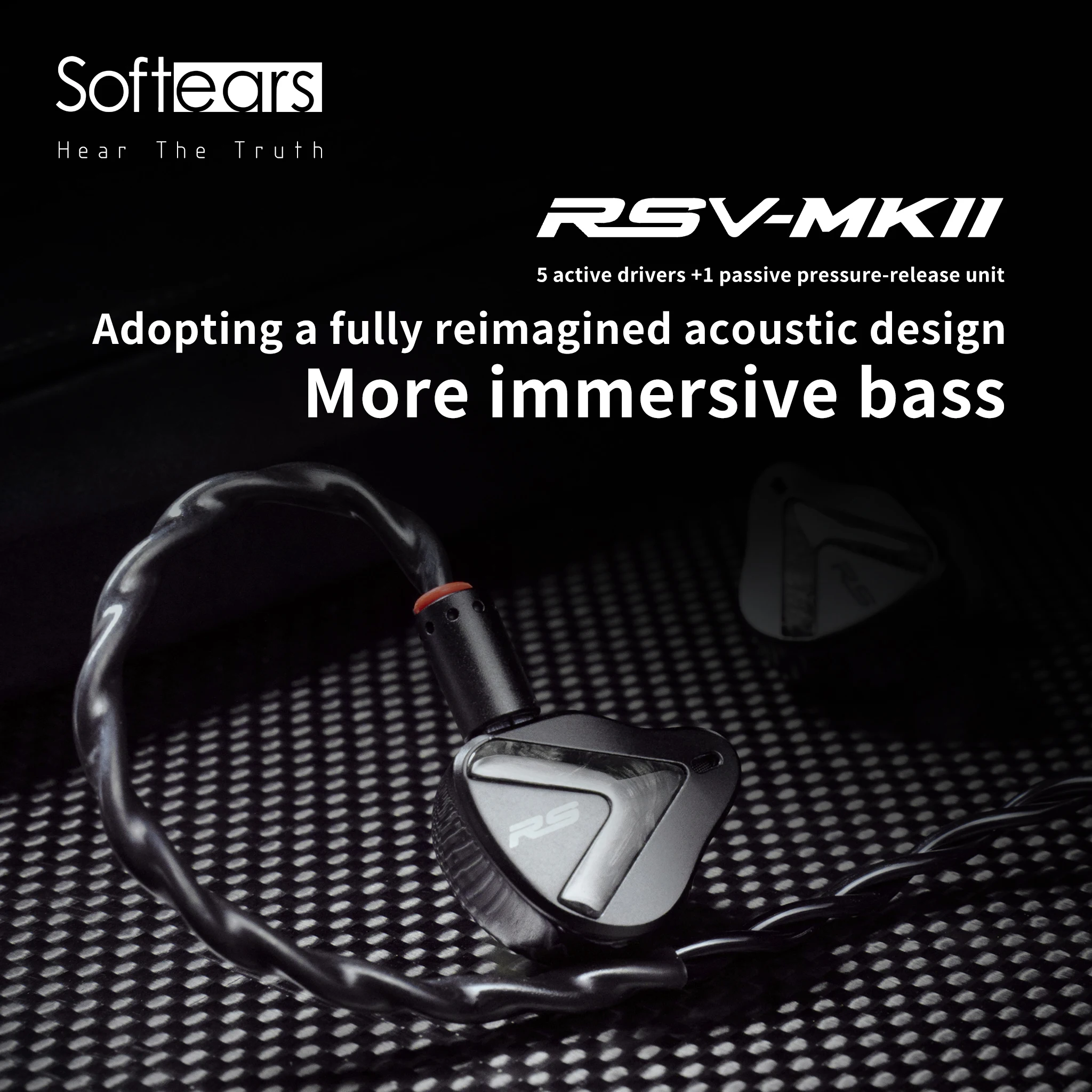 

Наушники Softears RSV MKII, 5 активных драйверов + l, пассивное отверстие давления IEM, медный кабель высокой проводимости 6N7, внутриканальный монитор