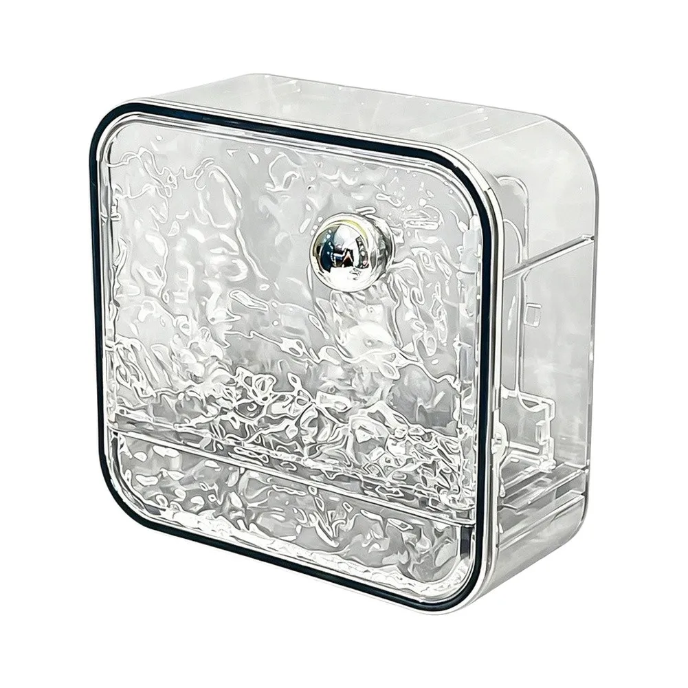Stylish Wall Mounted Soap Dish No Drill Design Drain System Soap Box for Bathroom Use Clear Silver Finish ABS PET Construction