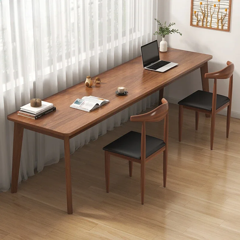 

Двойной компьютерный стол, студенческий стол, офисный стол, прямоугольный длинный стол на ножках из цельного дерева