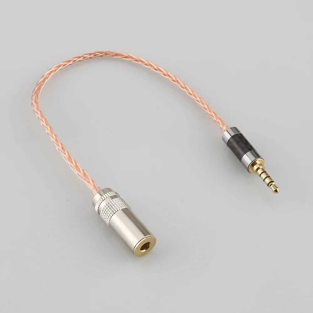 Высокое качество 10 см 3,5 мм TRRS «папа» на 4,4 мм «мама» сбалансированный адаптер 8 ядер 7N OCC посеребренный аудиокабель-адаптер