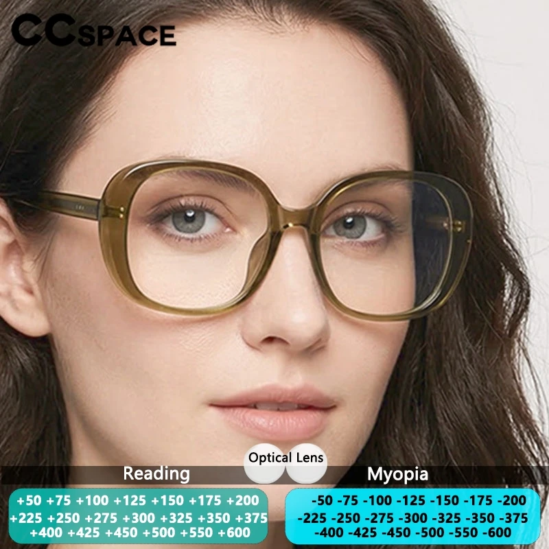 Monture de lunettes surdimensionnée en TR90 pour femmes, lunettes de lecture, lunettes optiques de prescription pour myopie, anti-lumière bleue, dioptrie de 0 à -3,5-4,0.