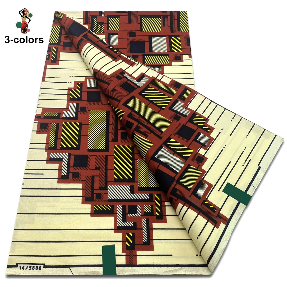 Veritable Wax Guaranteed Real Wax Print Fabric Dutch Loincloth African Fabric 100% Cotton 6 Yards