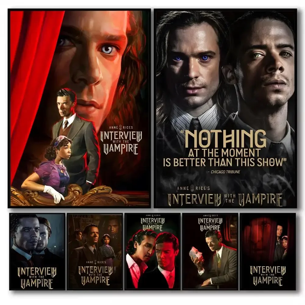 TV I-Interview with the Vampire Poster Stickers Self-Adhesive Painting Mural Decor Wall Decals for Bedroom Living Room Home Gift