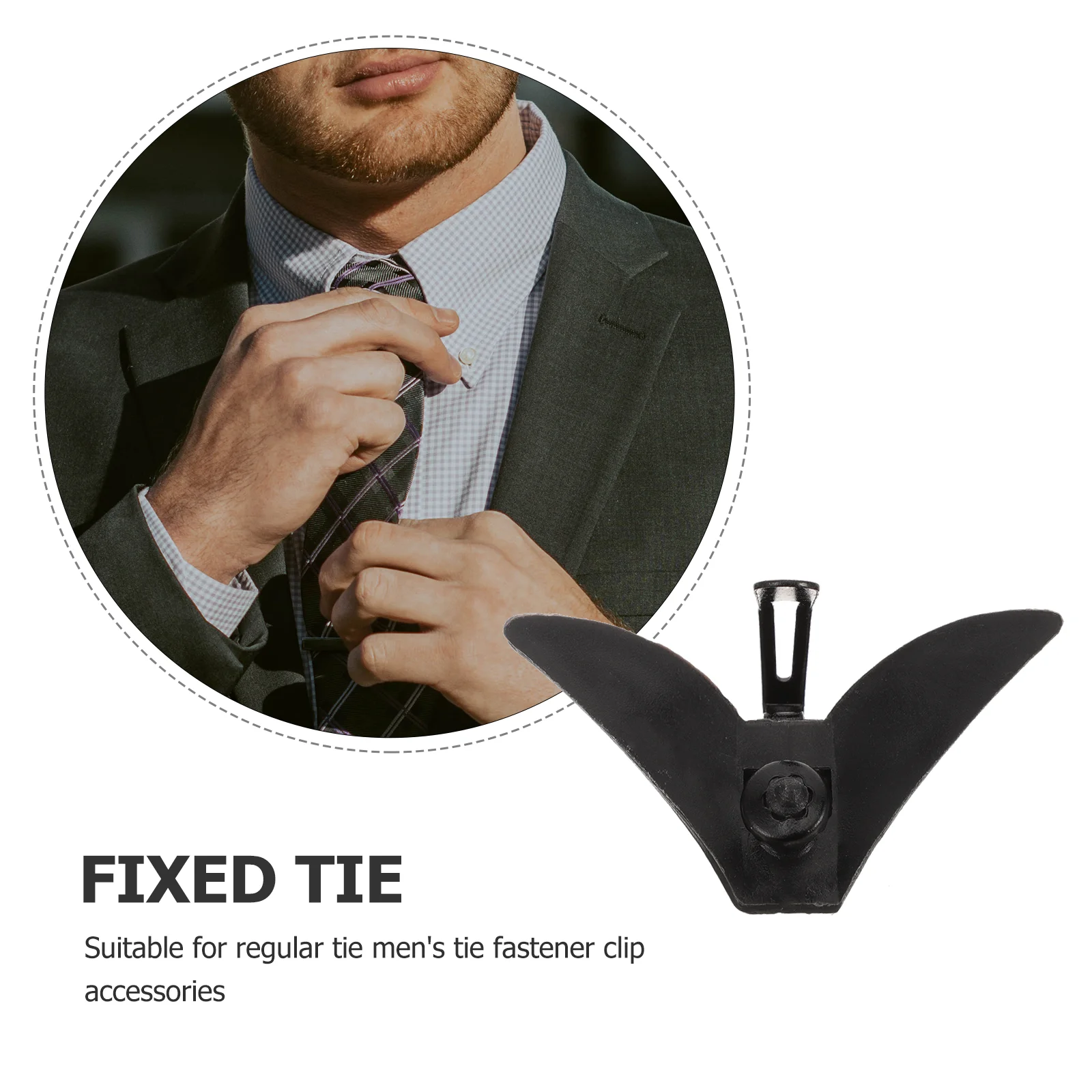 10 Pcs Tie Fastening Buckle Clip Necktie Accessories Black Clips for Regular Ties