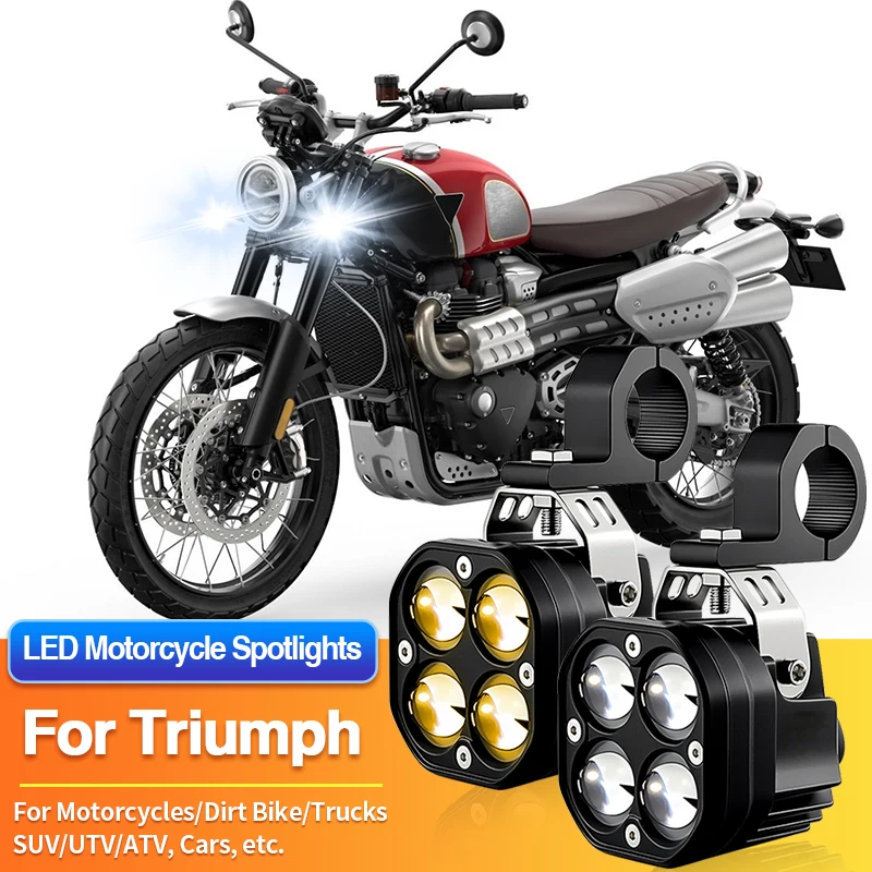 

1 Set Universal Motorcycles Headlight LED Fog Light 2-Color Spotlights ATV Car for Triumph Speed Triple RR/Triple RS/Twin 1200