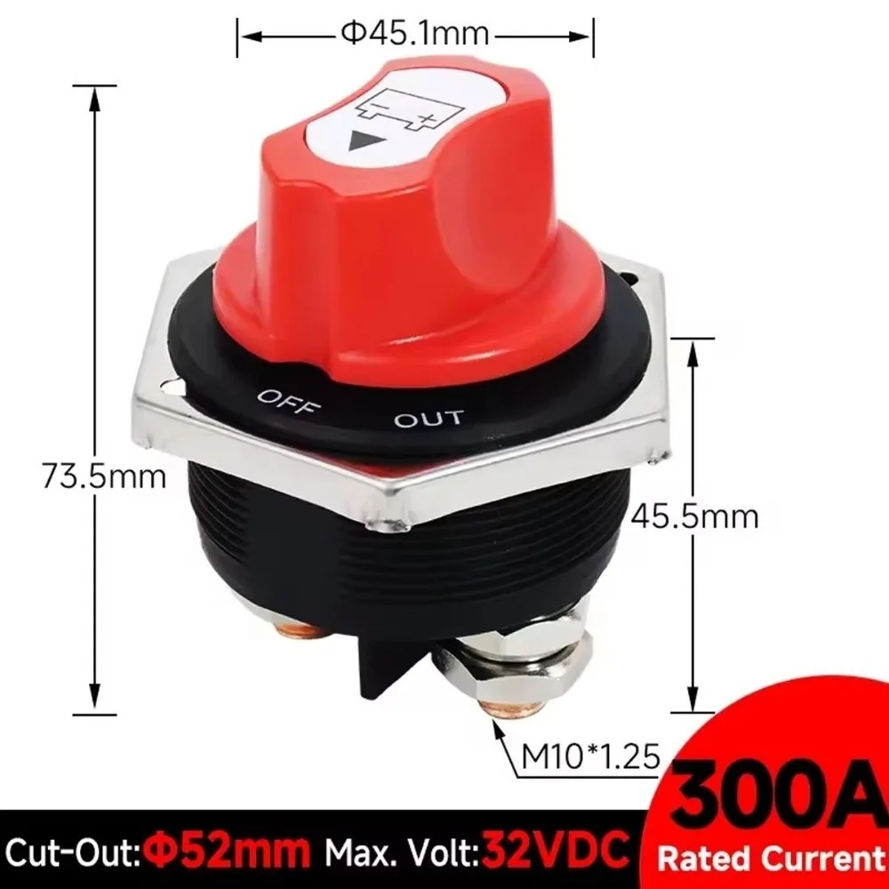 DC 12V Battery Kill Switch Power Cut-off Function High Current Capacity Power Isolator Switch 50A 100A 200A 300A Cut Off Switch