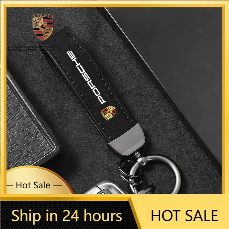 

Брелок-подвеска из замши для ключей Porsche Cayenne, Panamera, Macan, 911, 718, Cayen, с защитой от потери, подарочный шнурок для ключей Porsche 911, 718, Cayen
