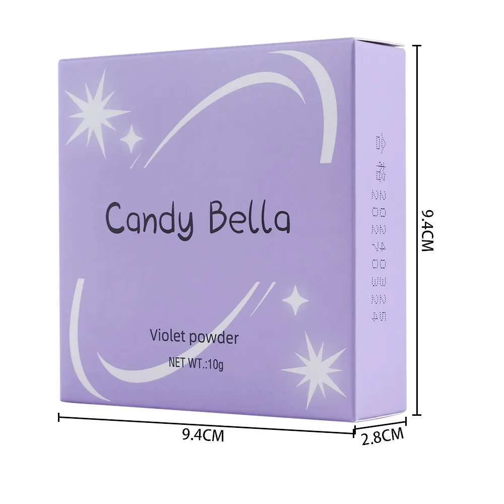 Candy Bella violeta crema para polvo de larga duración, polvo de contorno con control de aceite, cobertura completa, base compacta mate