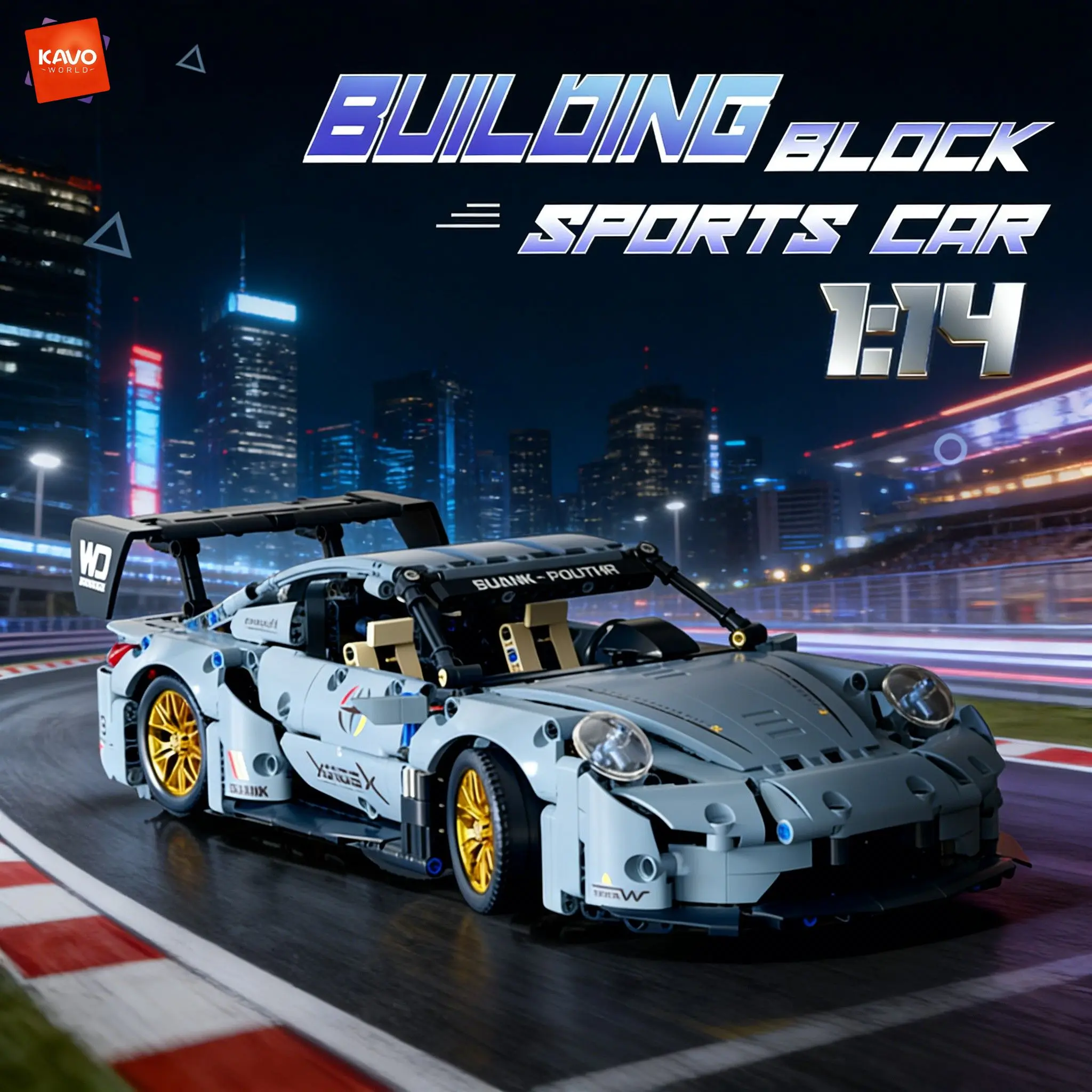 

KAVOWORLD 973 детали: Набор строительных блоков «Суперкар» с высокой детализацией, премиум-модель автомобиля из ABS-пластика, развивающая STEM-игрушка, подарок на день рождения для подростков