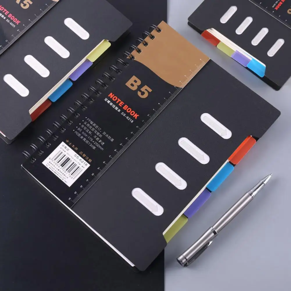 دفتر حلزوني مع فواصل ، ورق سميك ، ممتاز ، A5 ، B5 ، كتابة سلسة ، لوازم مكتبية ، صفحات سميكة