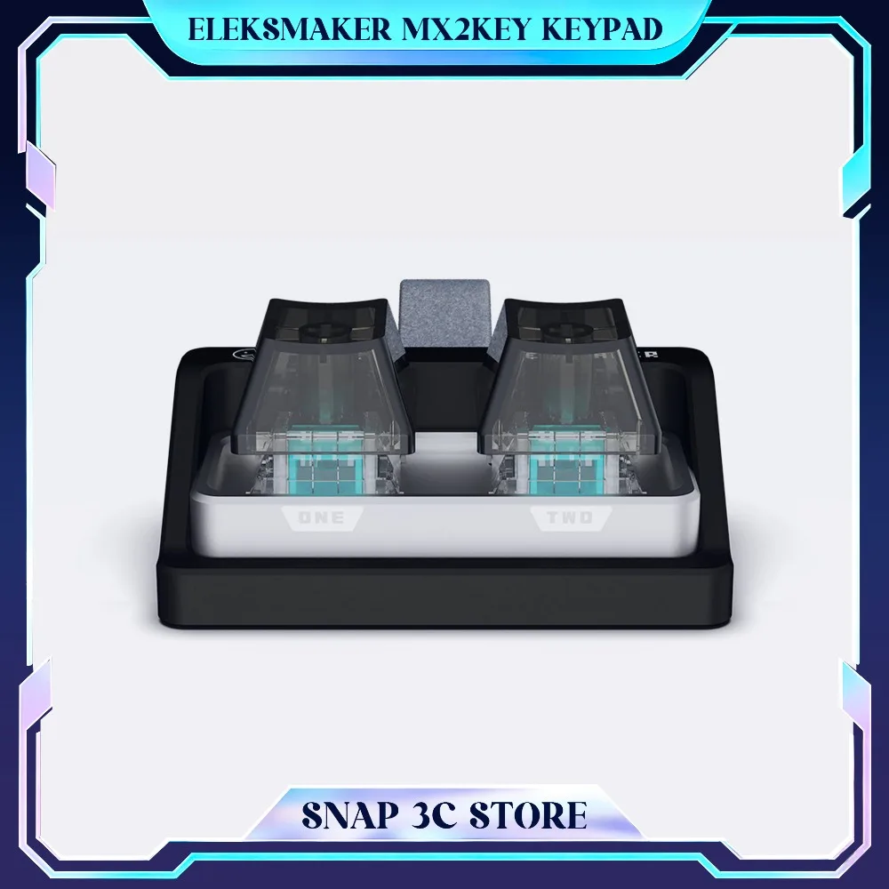 EleksMaker MX2KEY Vibe Coding Mini Mechanical Keypad Programmable Macro Pad Aluminum Case 2 Keys Custom Shortcut Gifts