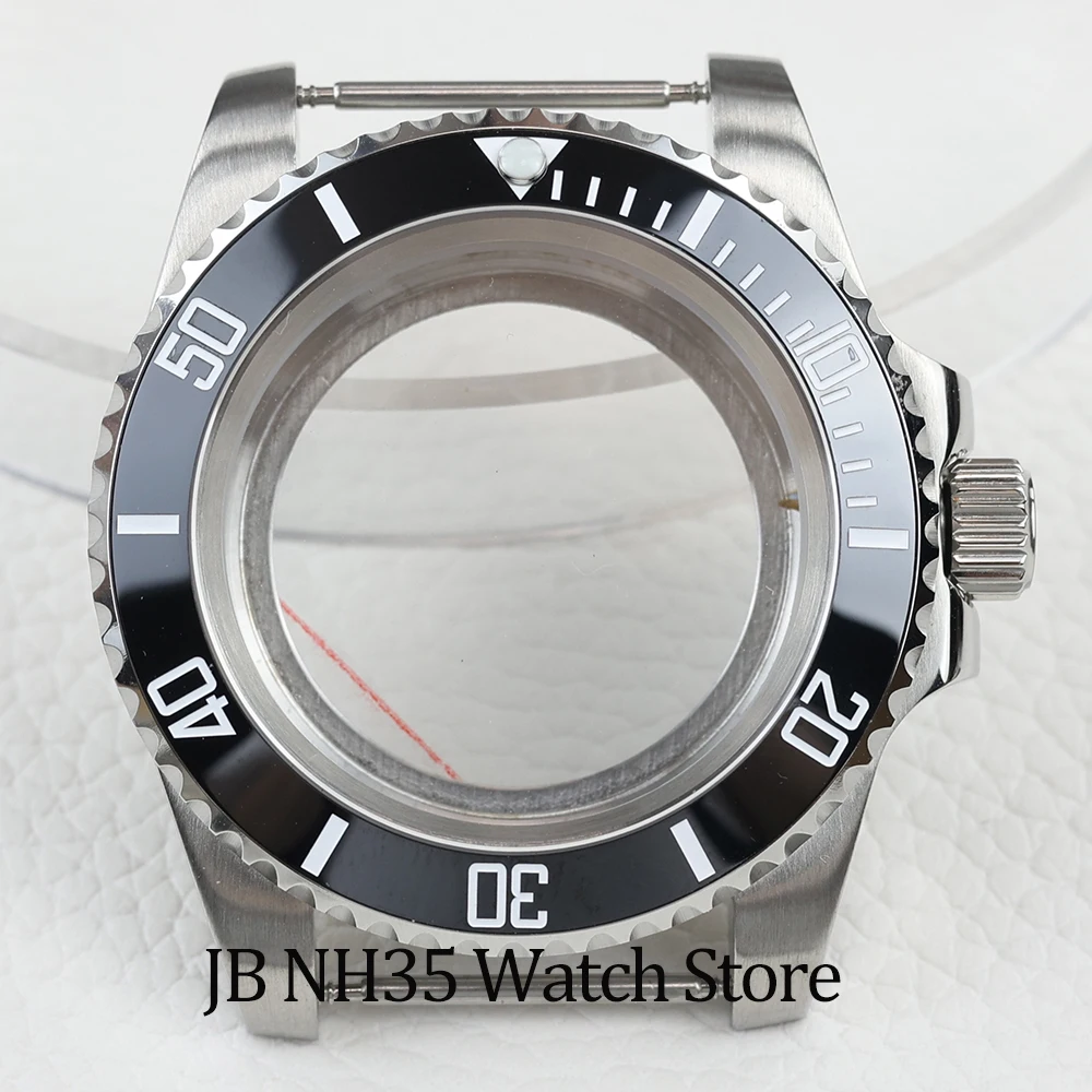 40mm no calendar watch case soild stainless Steel Sapphire Glass  waterproof fit NH35 NH36 Movement 28.5mm dial SUB GMT case