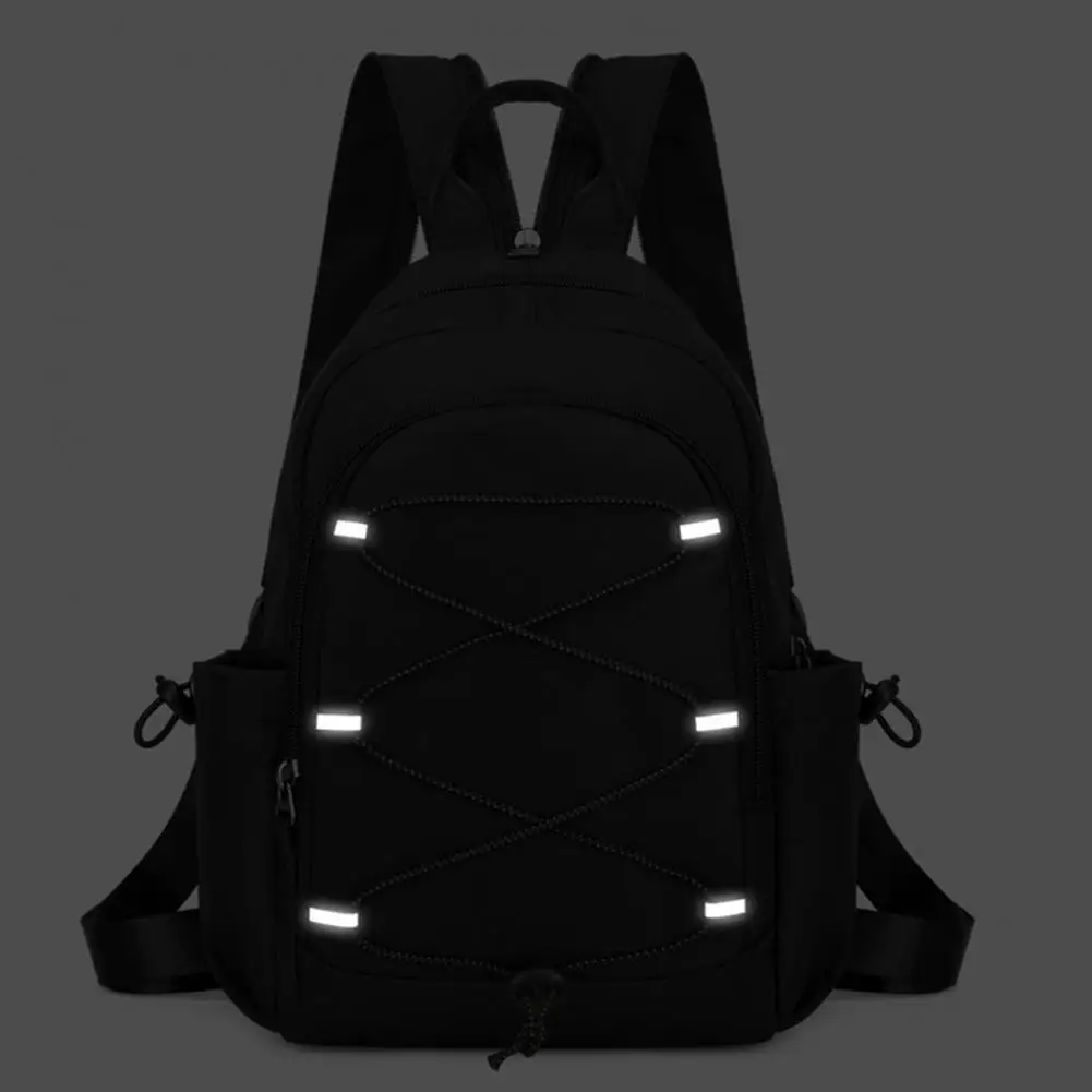 

High-density Oxford Fabric Backpack Multi-functional Zipper Bag Water-repellent Cross-shoulder Bag with Reflective Strip