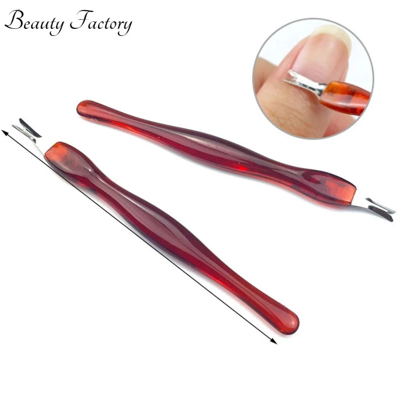 1PC Stainless Steel Nail Cuticle Pusher Art Fork Manicure Tool For Trim Dead Skin Fork Nipper Pusher Trimmer Cuticle Remover