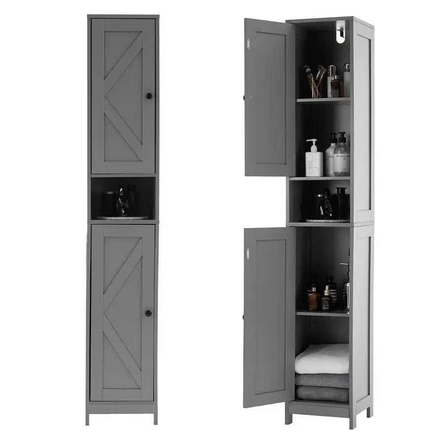

Tall Narrow Bathroom Cabinet, 66.9 Small Skinny Bathroom Storage Cabinet for Small Spaces Freestanding Water Resistant Organize