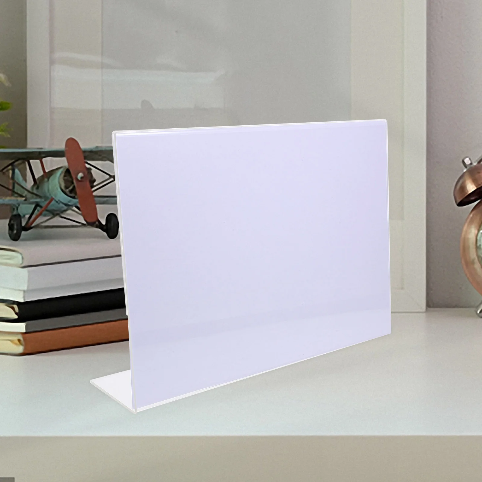 Table Card Holder Acrylic Display Stands Sign with Base Menu Label Paper Poster for