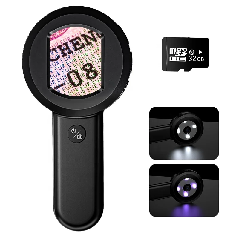 Hot Selling 100X Hand Holding Magnifying Glass With Light Handle Optical Glasses Lens Reading Collection Gift