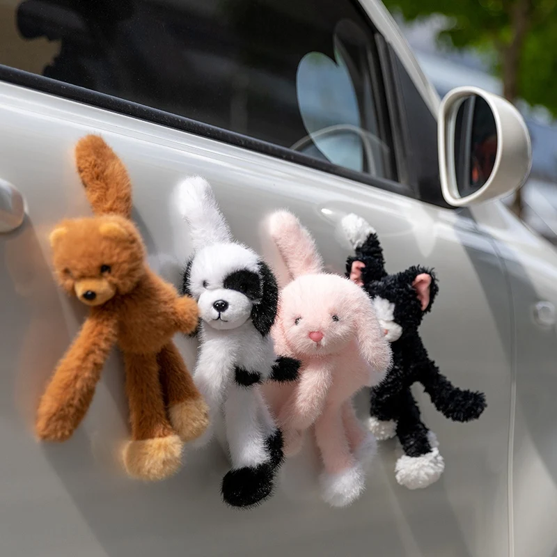 Animal ﻿ Atracción magnética de peluche, perro, gato, oso, conejo, dibujos animados, lindos imanes de nevera de felpa, imán de refrigerador de animales, decoración del hogar ﻿
