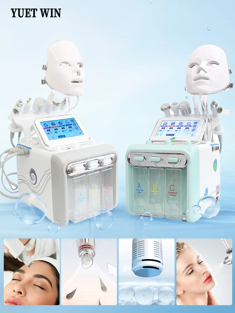 เครื่องไฮโดรเจนออกซิเจน 7 in 1 สำหรับทำทรีทเมนต์ผิวหน้า ทำความสะอาดล้ำลึก ยกกระชับผิว ฟื้นฟูผิว กำจัดสิวเสี้ยน ด้วยเทคโนโลยีวอเตอร์เดอร์มาเบรชั่น
