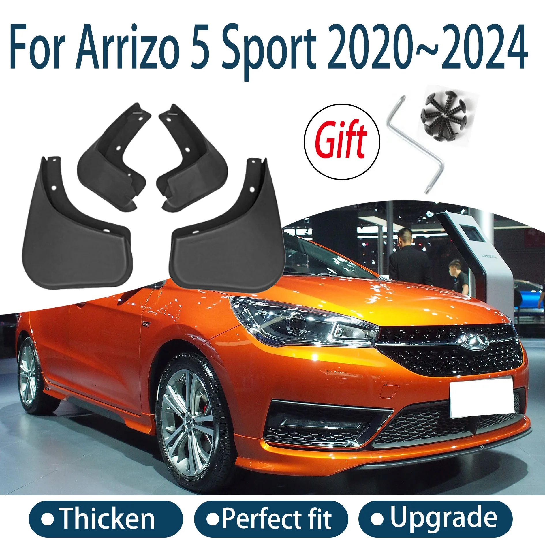 

Auto Parts For Arrizo 5 Sport 2020 2021 2022 2023 2024 Fender Lining Car Front Rear Wheel Splash Guard Accessories Mudguard Skin