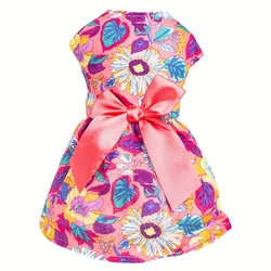 Summer Thin Dog Clothes Flower Print Princess Dress Fashion Pet Dresses For Small Medium Large Dog