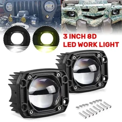 3 Inch Led Work Spotlights 24V 12V Car DRL Lights LED 6000K/3500K Fog Lens Motorcycle Spotlight For Jeep Wrangler 4x4 Off Road