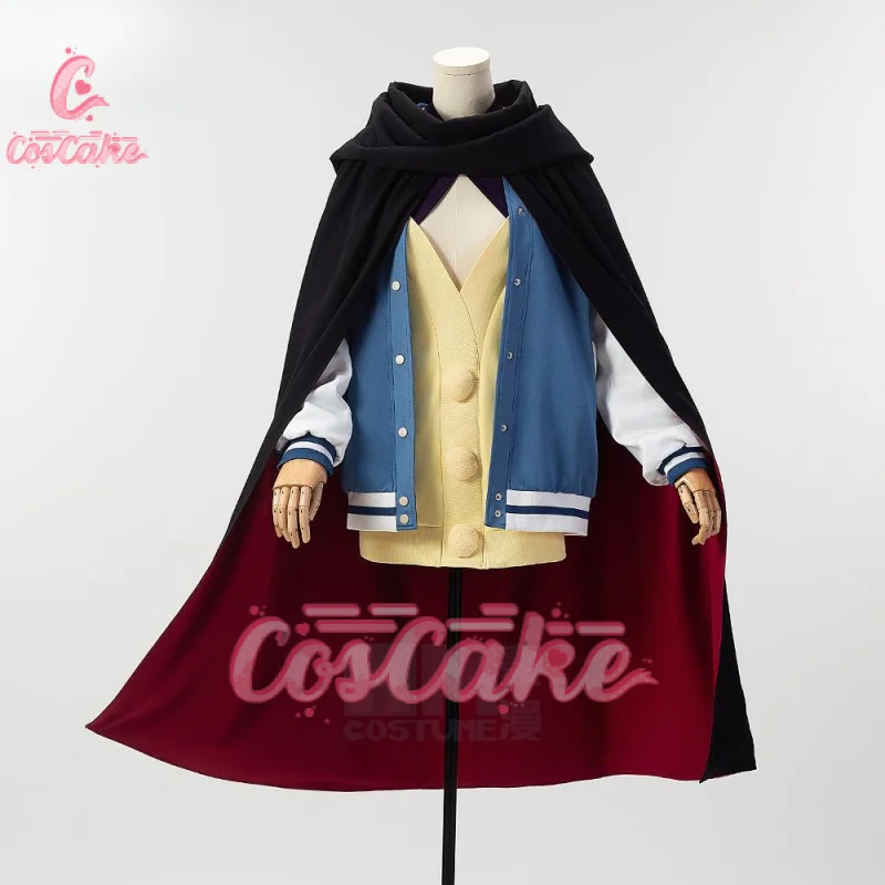 Coscake anime dandadan Seiko Ayase cosplay costume cloak jacket earrings glasses outfit Santa Dodoria Halloween party women