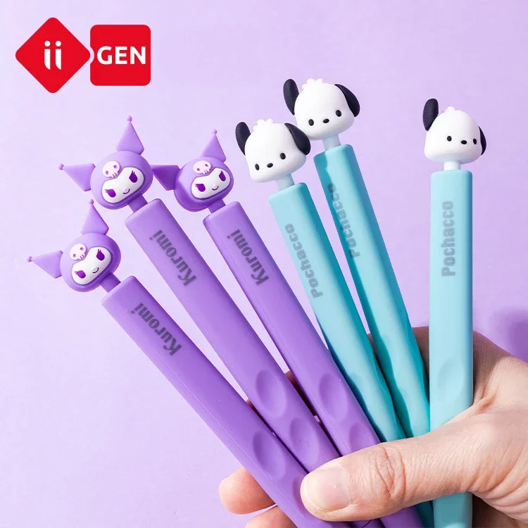 Kuromi Positive Pencil Kawaii Cartoon Soft Rubber Melody Hole Automatic Pencil Students 0.5mm Thick Stationery Study Supplies