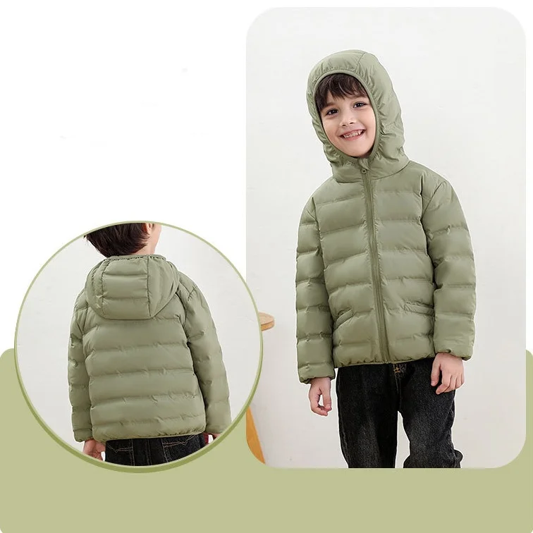 Yoga sports jacket with logo girl winter warm coat boy 90 white duck down cardigan with pockets windproof hoodie zip long sleeve