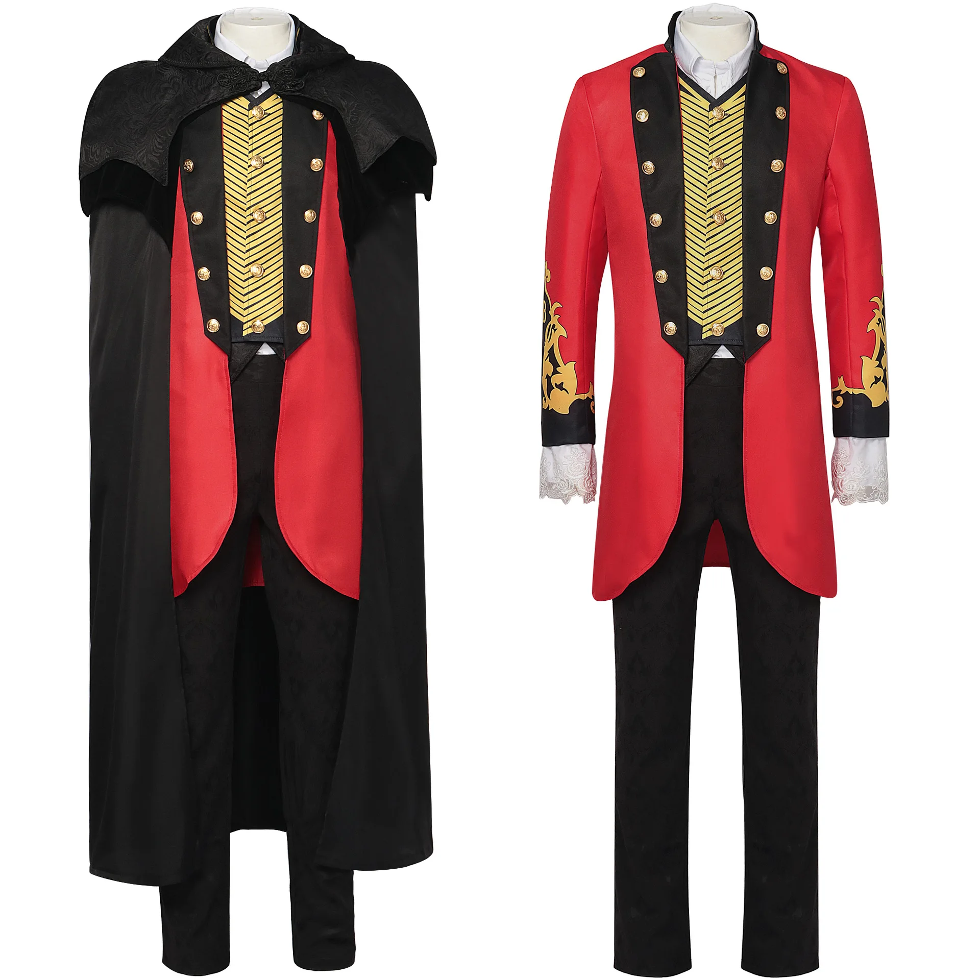 

Средневековый мужской костюм с принтом Jaet irt Брюки Суд orm Комплект воротника Наряд циркового работника Китайский производитель