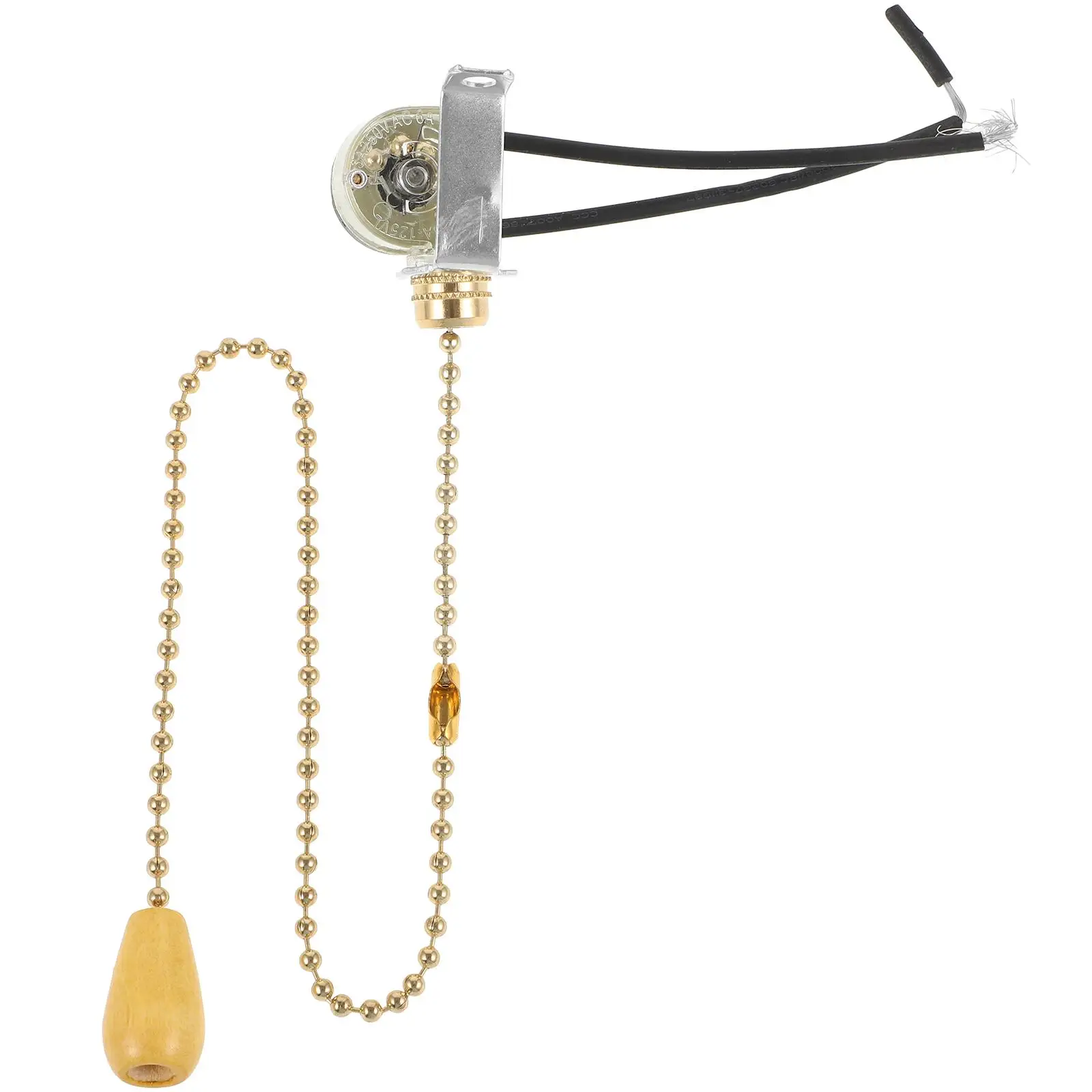 

Golden 10A 30cm Pull Chain Switch Silent Lamp Parts Efficient DIY Accessories Bathroom Light Fixture Replacement