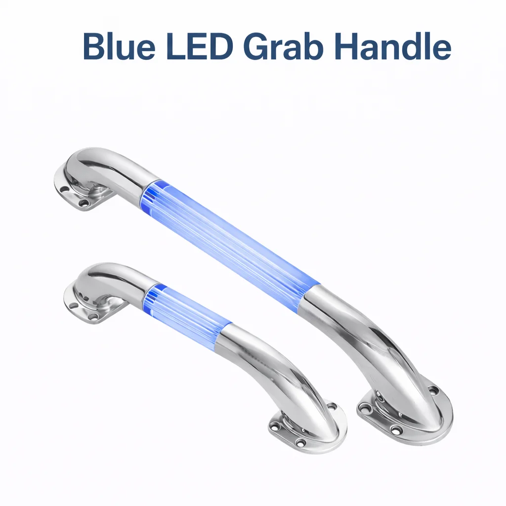 

RV Yacht Entry Door Grab Bar Illuminated 12V LED Light Door Handle Assist Handrail