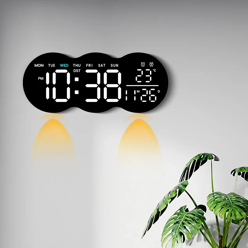 Multifunction Digital Clock with Ambient Light Countdown Dual Alarm Table/Hanging Remote Control Creative LED Alarm