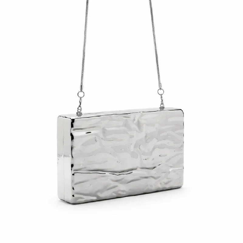 

Crossbody Bag Seashell Tin Box Clutch Evening New Arrival Shoulder Square Fashion Glitter Handbag Purse Luxury Wallets Silver