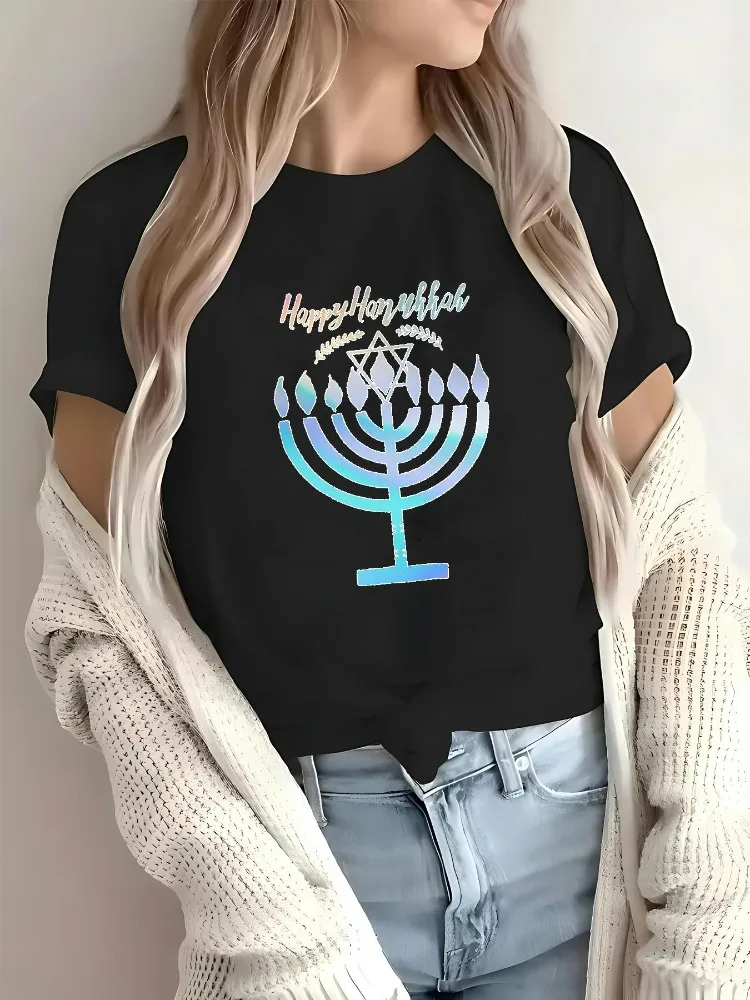 

Женская футболка с короткими рукавами и круглым вырезом с буквенным принтом, повседневный топ, подходящий для весны, лета, осени и других сезонов