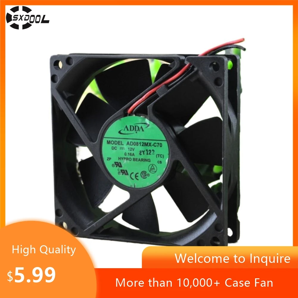 Ad0812mx-C70 80mm 8cm Axial Case Fan for ADDA 80X80X20mm DC12v 0.16a Power Fan Equipment Cabinet Cooler Fans