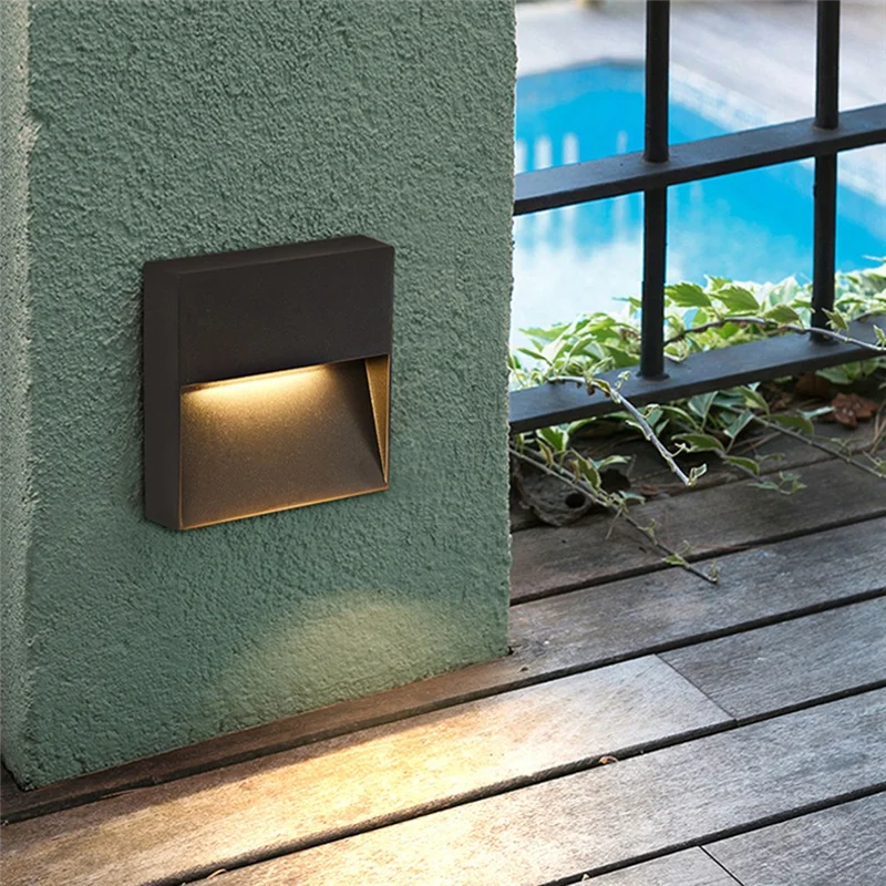 

B28C-Outdoor Wall Lamp Waterproof Led Stair Light Exterior Lighting For Terrace Porch 220V Luminaire Surface Mounted