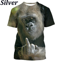 3D Printed Mimics Gorilla T-Shirt For Men Funny Monkey Pattern Tees Summer Oversized Round Neck Tops Short Sleeves Tee Shirts