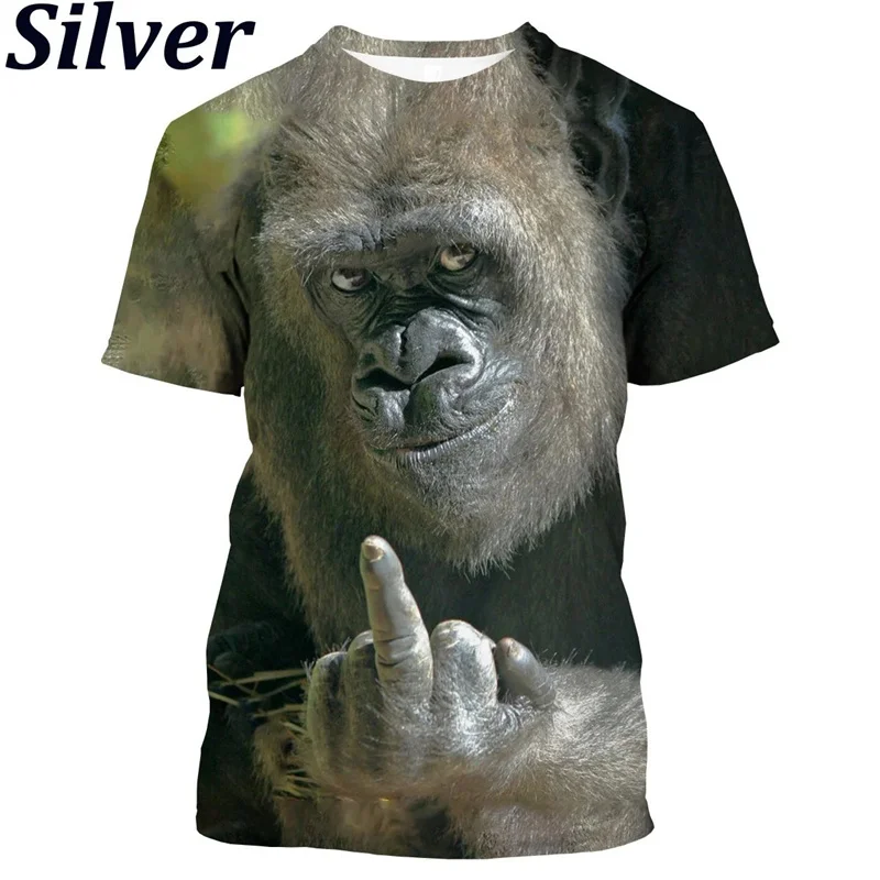 3D Printed Mimics Gorilla T-Shirt For Men Funny Monkey Pattern Tees Summer Oversized Round Neck Tops Short Sleeves Tee Shirts