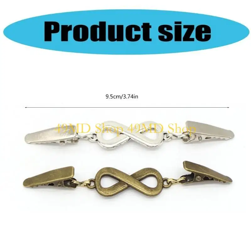 49MD Vintage Sweater Clips Retro Dress Clips Geometric Patterns Cardigan Collar Clips