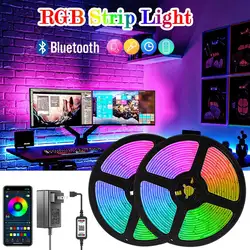 LED Strip Light Bluetooth Control 5050 RGB Led Lights Flexible Ribbon Luces Led 5M-30M 24V For Indoors TV Back Room Decoration