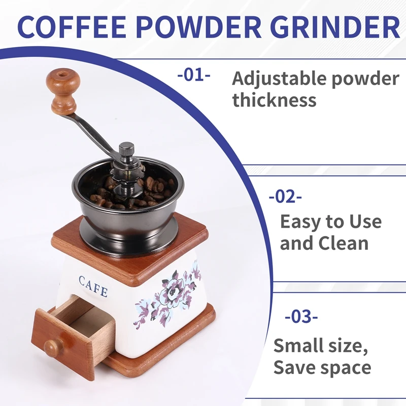 Manual Coffee Grinder New Ceramic Hand Grinder Small Coffee Powder Grinder Household Grinder Ceramic Grinding Core-A50M view 6