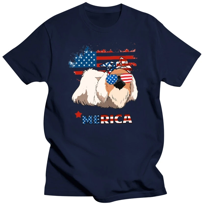 Pekingese Merica Women T-shirt Men T- shirt PTH 5S 100% cotton funny print tshirt men women shirts