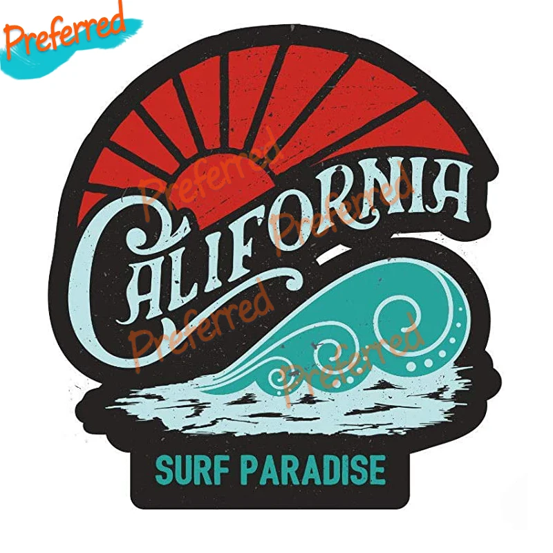 Sticker Surfer Surf Bus Bulli USA Beach Surfing Boaord Hawaii Vintage Old School Retro Vintage California USA Die-Cut