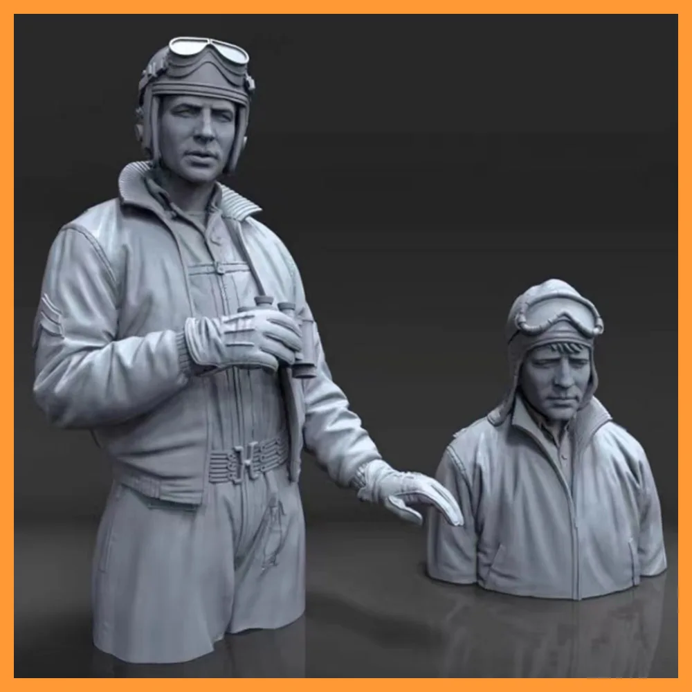 

【Need Assemble and Paint by Self】GK Модель бюста из смолы в масштабе 1/16 Американский экипаж танка Неокрашенная белая форма