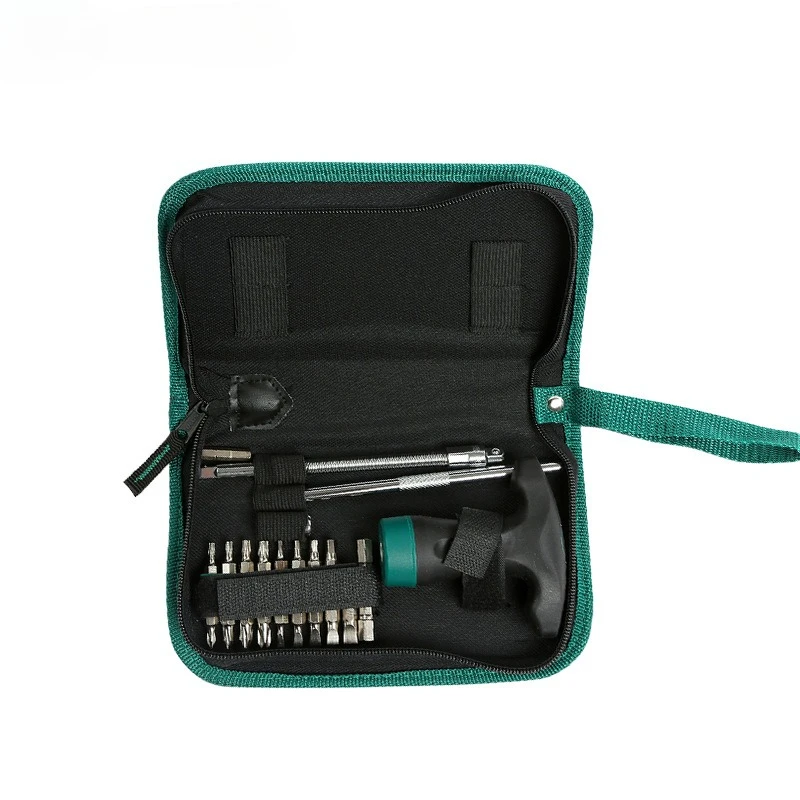 

T-handle Ratchet Screwdriver Set One-word Cross Small Spinner Sleeve Batch Head Connecting Rod Auto Repair Tool