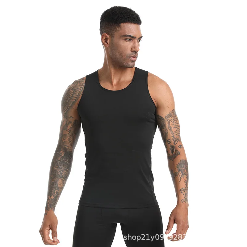 Men Compression Gym Sleeveless Shirt Quick Dry Fitness Tank Top Breathable Basketball Vest Bodybuilding Tank Top Man Clothing