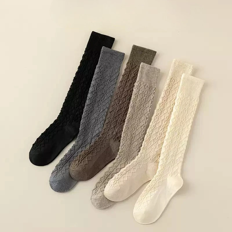 

6 pairs Simple warm calf socks women fashionable versatile long tube socks autumn winter casual comfortable knee high socks
