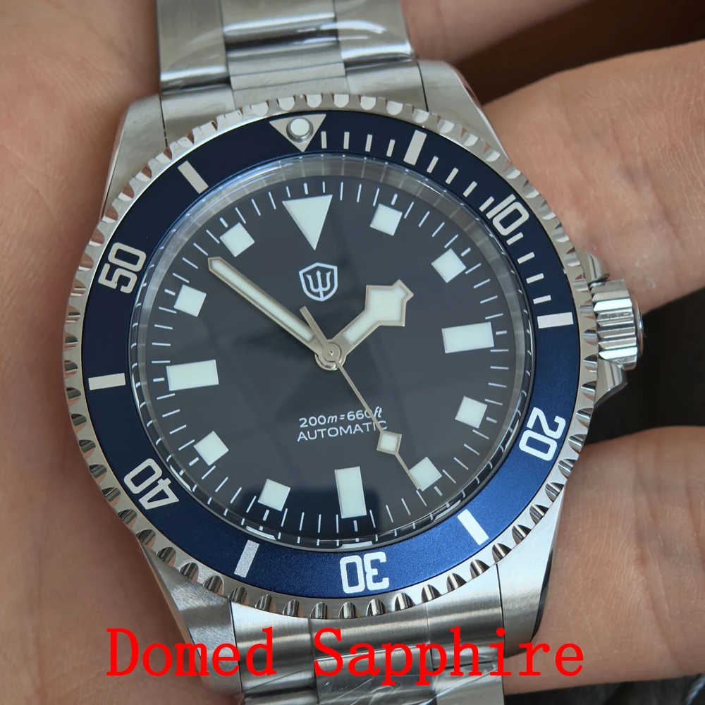 Watchdives WD5513 V2 الرجال الغوص ساعة فقاعة الياقوت كريستال PT5000 حركة التلقائي الميكانيكية مضيئة مقاوم للماء ساعة اليد